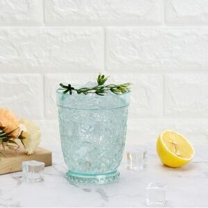 Vintage Style Blue Glass Tumbler set of 2